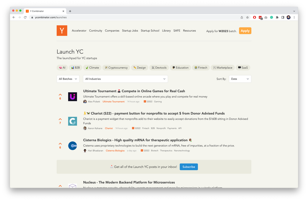 YC 출신 스타트업 제품 한 눈에 검색…론치YC 출시