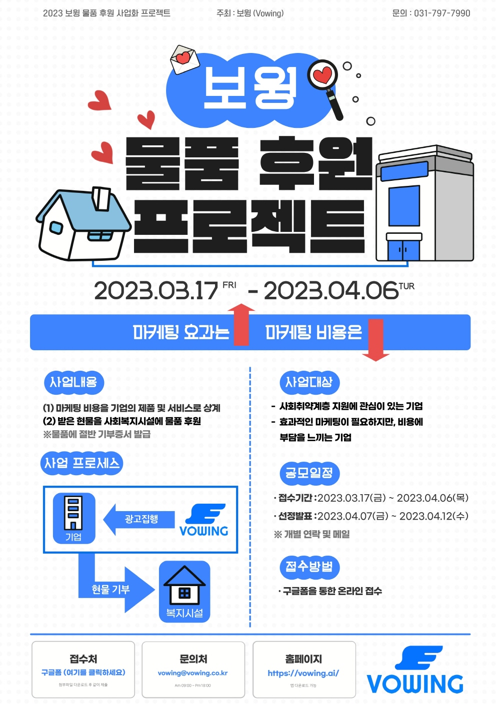 공익 연계 보윙 마케팅 공급 기업, 수요 기관 모집