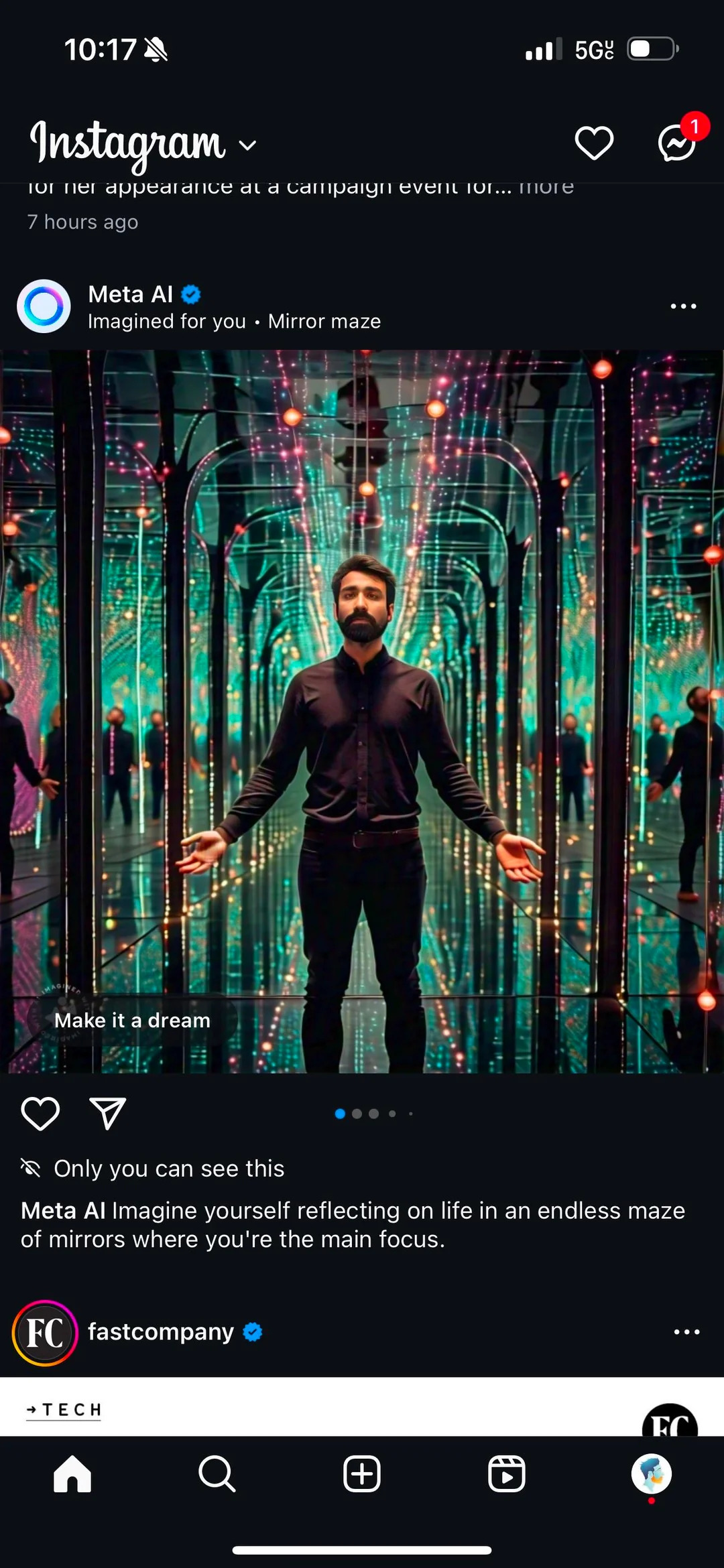 사용자 AI 생성 이미지를 인스타그램 피드에 자동 삽입하는 기능 테스트중