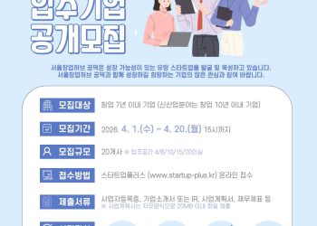 2026년 서울창업허브 공덕 상반기 입주기업 공개모집